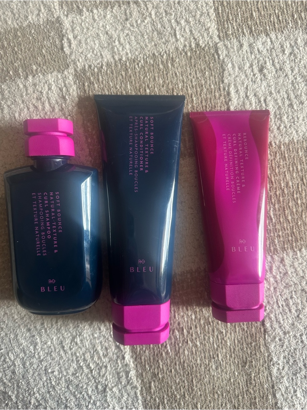 Bleu Haircare Set in Deep Navy & Fuchsia